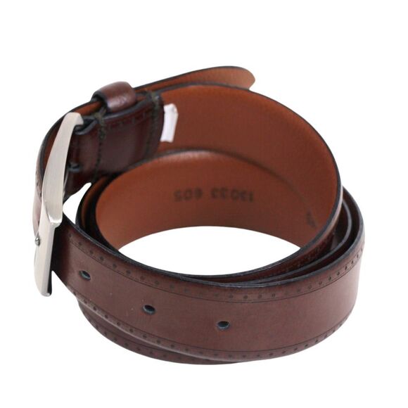 Josef Abboud BROWN GENUINE LEATHER 1.25"Wd CASUAL DRESS MEN'S BELT Sz 34/85 (I79 - Picture 3 of 14